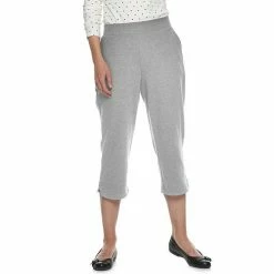 Women's Croft & Barrow® Easy Pull-On Knit Capri Pants Coral