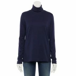Petite Croft & Barrow® Essential Turtleneck Navy