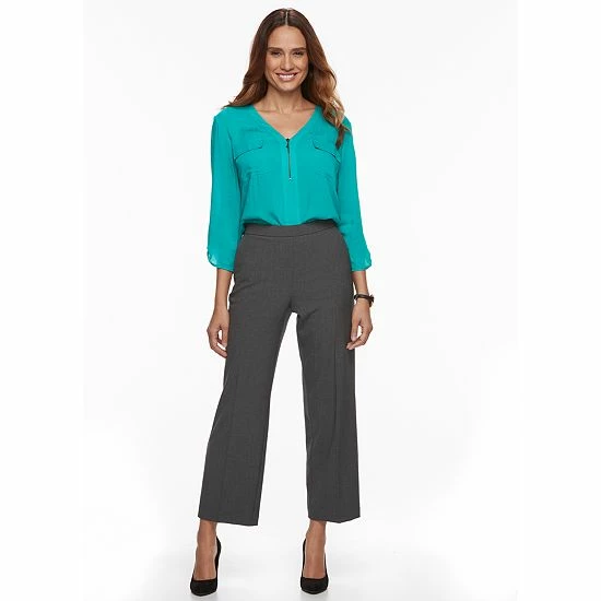 Women's Croft & Barrow® Flat Front Pull-On Pant Black - Image 3