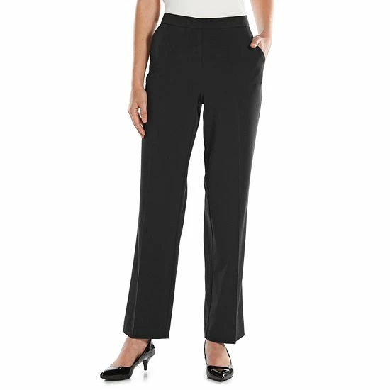 Women's Croft & Barrow® Flat Front Pull-On Pant Black - Image 5