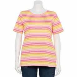 Plus Size Croft & Barrow® Essential Crewneck Tee Abigail Blue