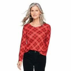 Women's Croft & Barrow® Essential Long Sleeve V-Neck Tee White Stripe -Croft & BarrowSales unnamed file 214