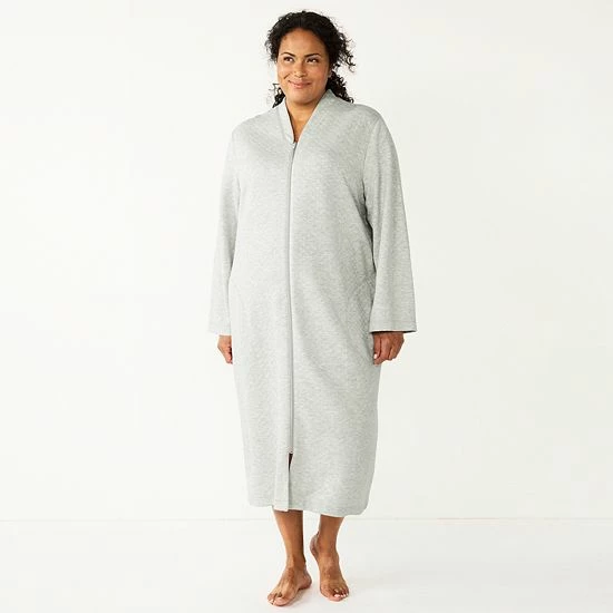 Plus Size Croft & Barrow® Quilted Sleep Lounger Gray Heather - Image 4