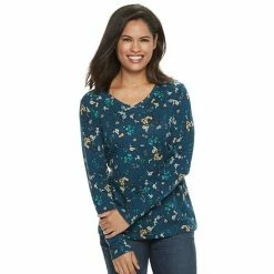 Women's Croft & Barrow® Essential Long Sleeve V-Neck Tee White Stripe -Croft & BarrowSales unnamed file 220