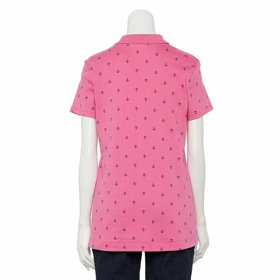 Women's Croft & Barrow® Essential Extra-Soft Polo Shirt Midland Green - Image 2