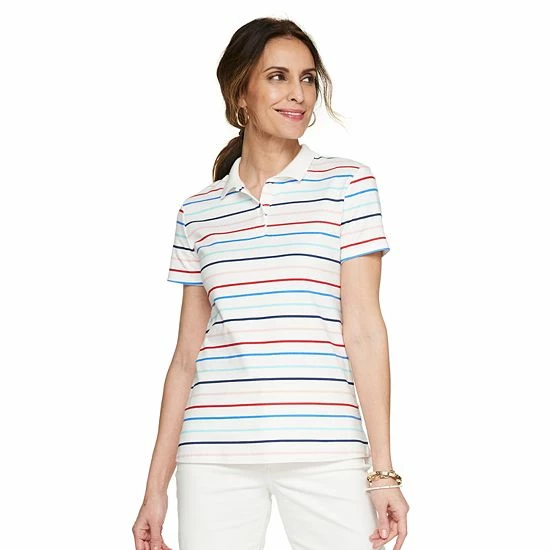 Women's Croft & Barrow® Essential Extra-Soft Polo Shirt Midland Green - Image 4