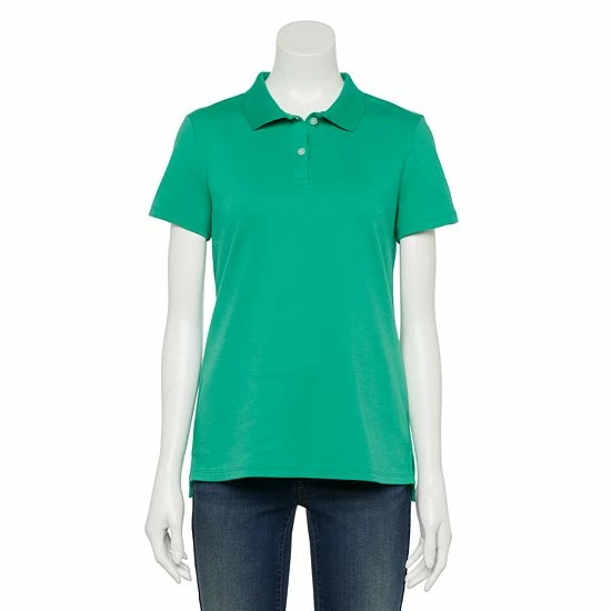 Women's Croft & Barrow® Essential Extra-Soft Polo Shirt Midland Green - Image 20
