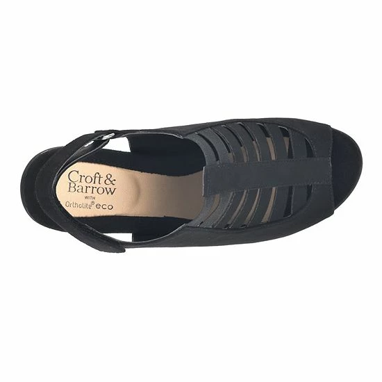 Croft & Barrow® Shay Women's Ortholite Caged High Heels Navy Microfiber - Image 5