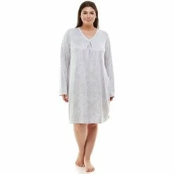 Plus Size Croft & Barrow® Whisperluxe Long Sleeve Sleepshirt Elaborate Hide