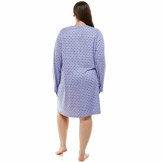 Plus Size Croft & Barrow® Whisperluxe Long Sleeve Sleepshirt Elaborate Hide - Image 2