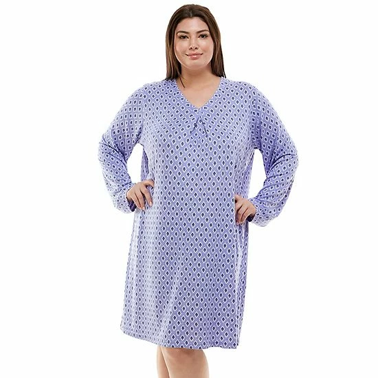 Plus Size Croft & Barrow® Whisperluxe Long Sleeve Sleepshirt Elaborate Hide - Image 7