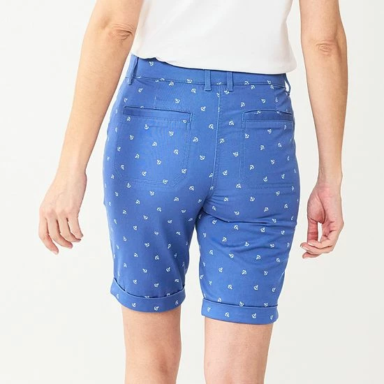 Women's Croft & Barrow® Comfort Waist Chino Shorts Navy - Image 2