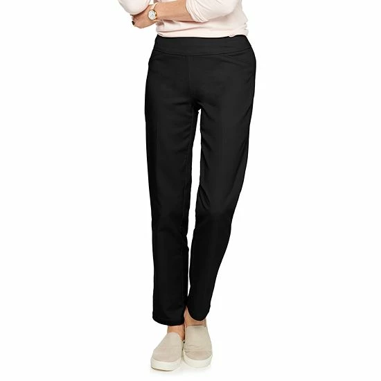 Petite Women's Croft & Barrow® Effortless Stretch Pull-On Straight Pants Cocoa
