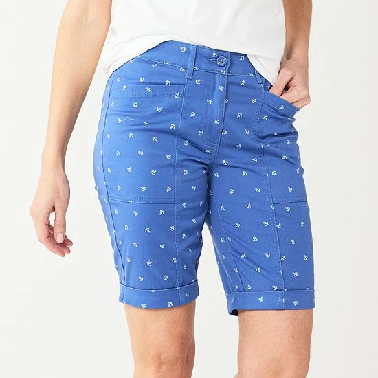 Women's Croft & Barrow® Comfort Waist Chino Shorts Navy - Image 9