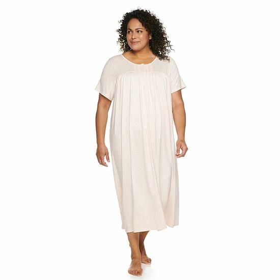 Plus Size Croft & Barrow® Short Sleeve Henley Nightgown Green Butterfly - Image 6