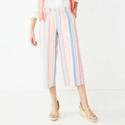 Women's Croft & Barrow® Wide-Leg Twill Crop Pants Chambray