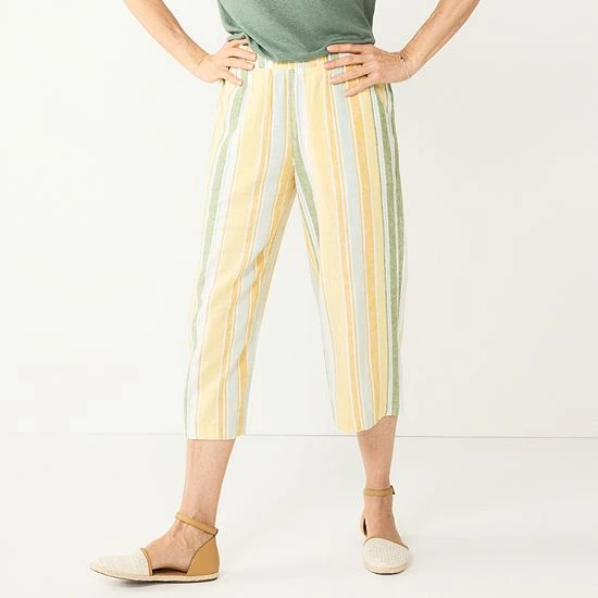 Women's Croft & Barrow® Wide-Leg Twill Crop Pants Chambray - Image 4