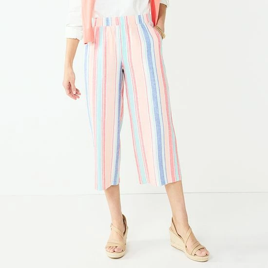 Women's Croft & Barrow® Wide-Leg Twill Crop Pants Chambray - Image 5