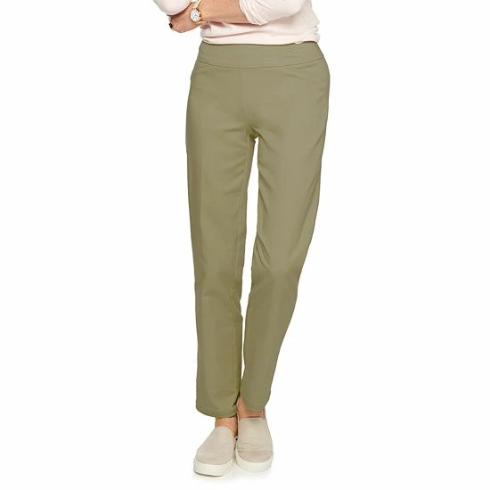 Petite Women's Croft & Barrow® Effortless Stretch Pull-On Straight Pants Cocoa - Image 4