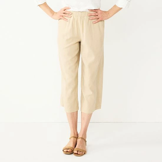 Women's Croft & Barrow® Wide-Leg Twill Crop Pants Chambray - Image 7