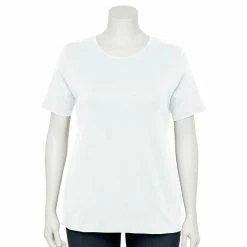 Plus Size Croft & Barrow® Essential Crewneck Tee Navy Big Floral