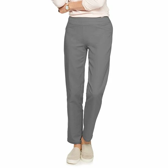 Petite Women's Croft & Barrow® Effortless Stretch Pull-On Straight Pants Cocoa - Image 5