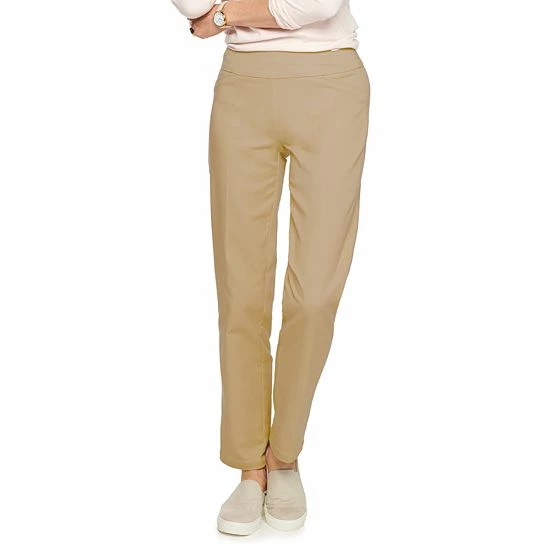 Petite Women's Croft & Barrow® Effortless Stretch Pull-On Straight Pants Cocoa - Image 10