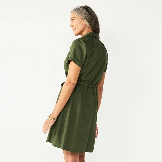 Women's Croft & Barrow® Utility Shirt Dress Watermelon - Image 2