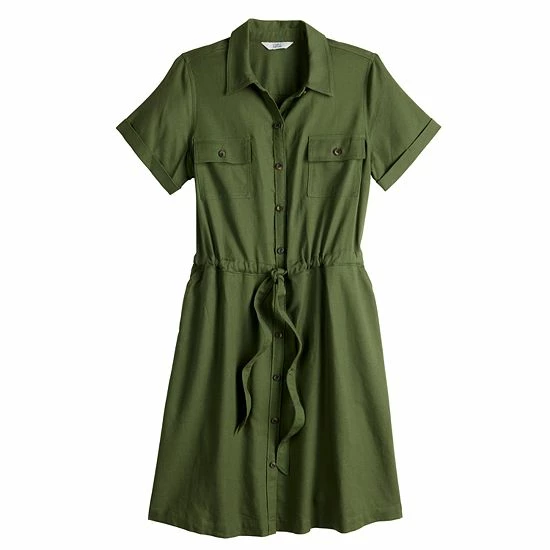 Women's Croft & Barrow® Utility Shirt Dress Watermelon - Image 3