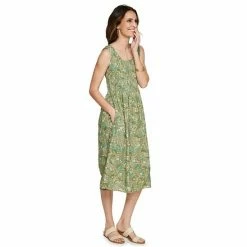 Women's Croft & Barrow® Smocked Swing Midi Dress Purple Paisley -Croft & BarrowSales unnamed file 2467