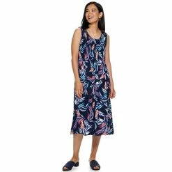 Women's Croft & Barrow® Smocked Swing Midi Dress Purple Paisley -Croft & BarrowSales unnamed file 2468