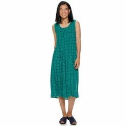 Women's Croft & Barrow® Smocked Swing Midi Dress Purple Paisley -Croft & BarrowSales unnamed file 2478