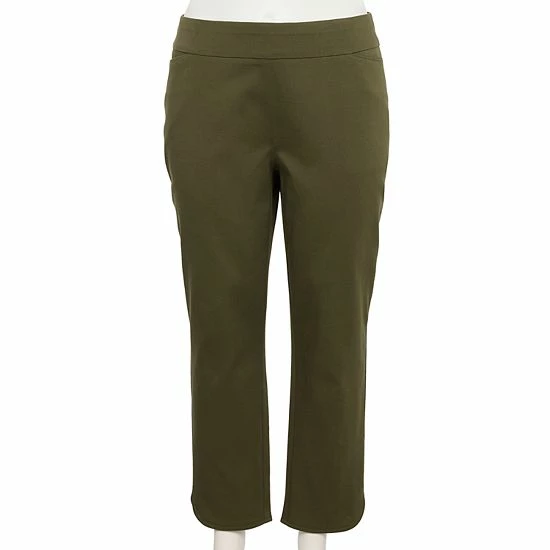 Plus Size Croft & Barrow® Effortless Stretch Ankle Pants Olive - Image 5