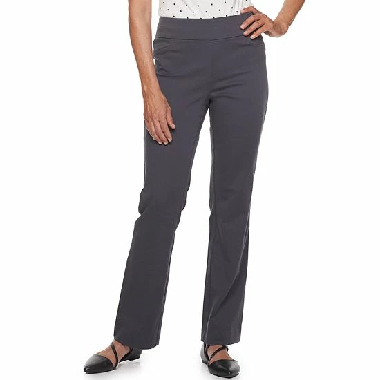 Women's Croft & Barrow® Effortless Stretch Pull-On Bootcut Pants Genuine Navy - Image 4