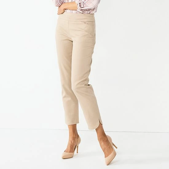 Petite Croft & Barrow® Effortless Stretch Ankle Pants Black - Image 5