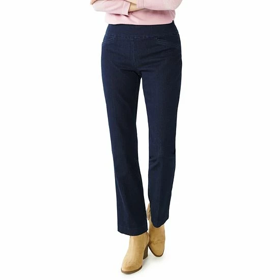 Women's Croft & Barrow® Effortless Stretch Pull-On Bootcut Pants Genuine Navy - Image 5