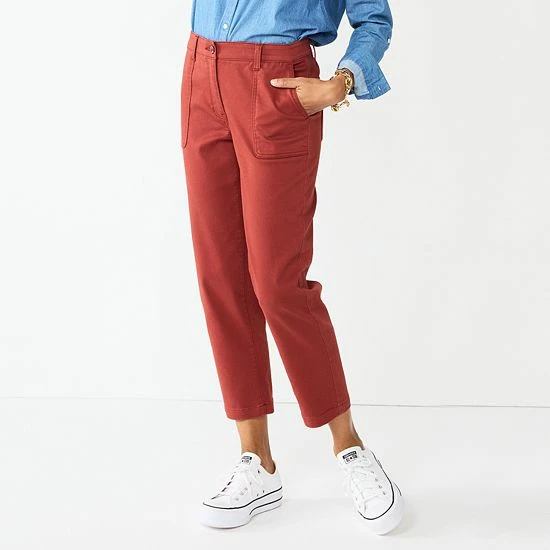 Petite Croft & Barrow® Utility Ankle Pants Navy - Image 2