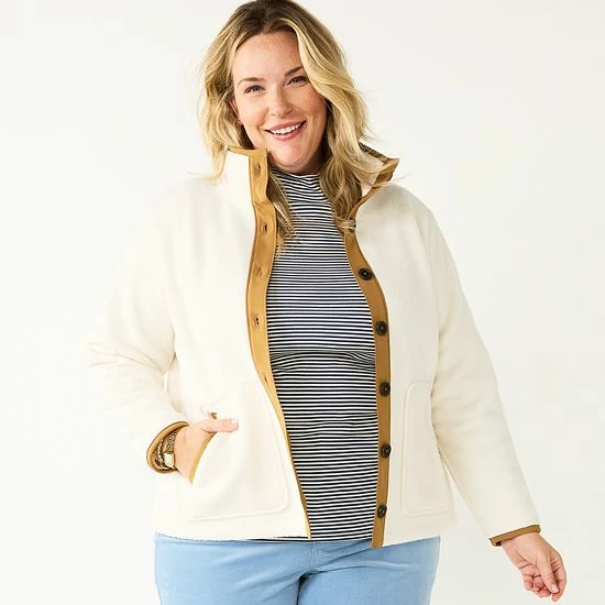 Plus Size Croft & Barrow® Microfleece Jacket