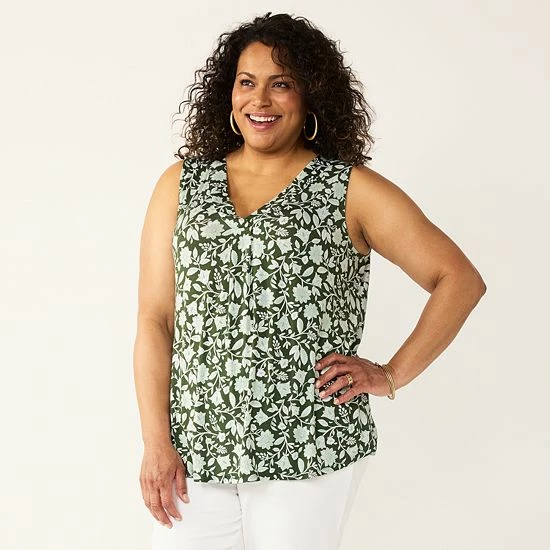 Plus Size Croft & Barrow® Tank Pink Mod Tile - Image 7