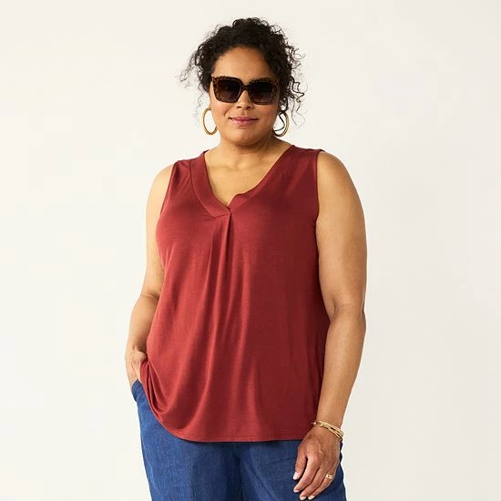 Plus Size Croft & Barrow® Tank Pink Mod Tile - Image 8