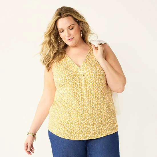 Plus Size Croft & Barrow® Tank Pink Mod Tile - Image 9