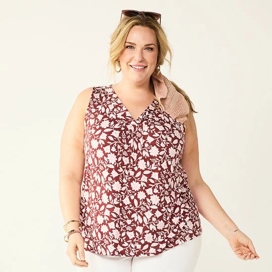 Plus Size Croft & Barrow® Tank Pink Mod Tile - Image 10