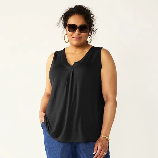 Plus Size Croft & Barrow® Tank Pink Mod Tile - Image 11