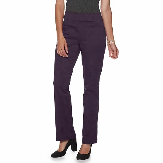 Women's Croft & Barrow® Effortless Stretch Pull-On Bootcut Pants Genuine Navy - Image 11