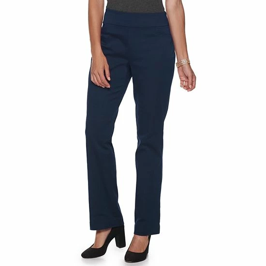 Women's Croft & Barrow® Effortless Stretch Pull-On Bootcut Pants Genuine Navy - Image 12