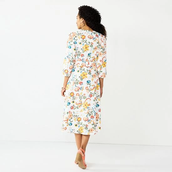 Women's Croft & Barrow® Floral Peasant Shirt Dress - Image 2