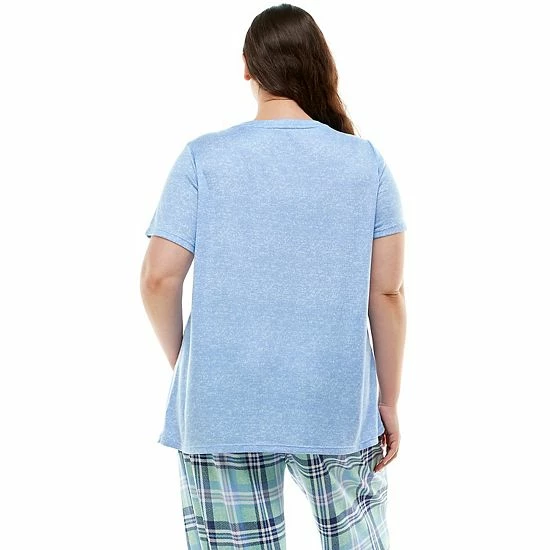 Plus Size Croft & Barrow® Whisperluxe Pajama Tee With Pocket Gray Heather - Image 2