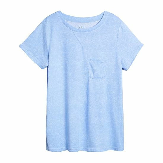 Plus Size Croft & Barrow® Whisperluxe Pajama Tee With Pocket Gray Heather - Image 4