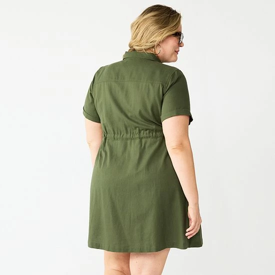 Plus Size Croft & Barrow® Belted Utility Dress Watermelon - Image 2