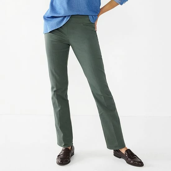 Women's Croft & Barrow® Effortless Stretch Pull-On Bootcut Pants Genuine Navy - Image 17